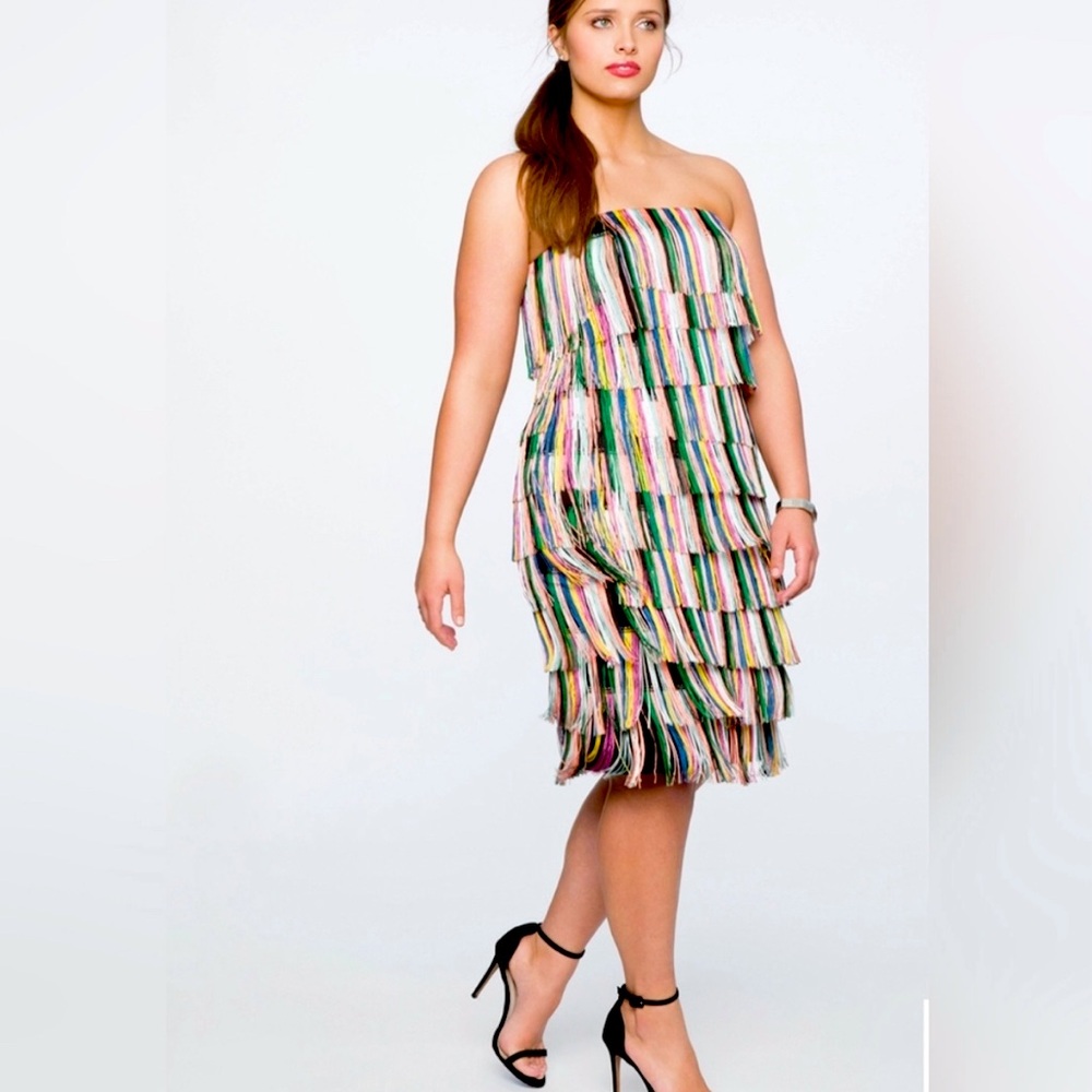 Eloquii Rainbow Fringe Dress 18W